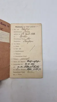 Originalt tysk Militärpas (Eisenbahn-Regiment Nr. 1.
1. Kompagnie.)