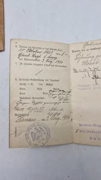Originalt tysk Militärpas (Eisenbahn-Regiment Nr. 1.
1. Kompagnie.)
