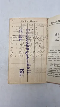 Originalt tysk Militärpas (Eisenbahn-Regiment Nr. 1.
1. Kompagnie.)