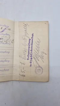 Originalt tysk Militärpas (Eisenbahn-Regiment Nr. 1.
1. Kompagnie.)