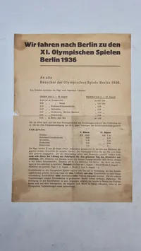 Originale tyske olympiade papirer - 1936