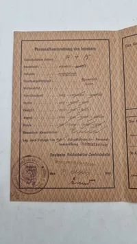 Originalt tysk Arbeiter-Legitimationskarte