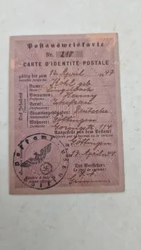 Originalt tysk Postausweiöfarte