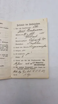 Originalt tysk Militärpas - ww1