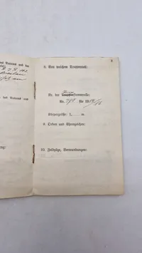 Originalt tysk Militärpas - ww1
