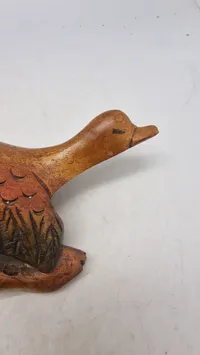 udskåret træand, fra DCUK (The Original Wooden Duck Company).