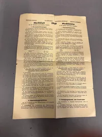 Sjælden original seddel givet til Danske arbejdere i Tyskland WW2