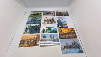 Samling kort med motiver fra den amerikanske borgerkrig