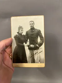 Ekstremt sjældent originalt signeret billede af Christian X og Alexandrine
