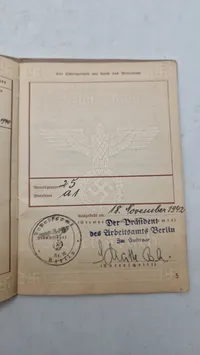 Original tysk Arbeitsbuch