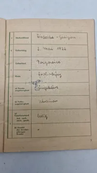 Original Deutsches Reich Arbeitsbuch für Ausländer" (Arbejdsbog for udlændinge)