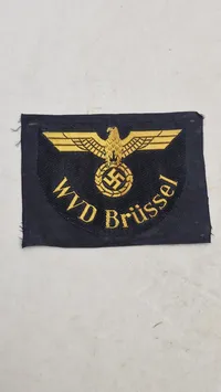 Originalt WVD Brüssel Sleeve Insignia" (Wehrmacht-Verkehrsdirektion Brüssel)