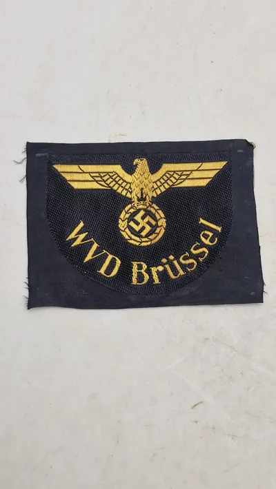 Originalt WVD Brüssel Sleeve Insignia" (Wehrmacht-Verkehrsdirektion Brüssel)
