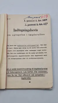 Original dansk soldaterbog med hundetegn