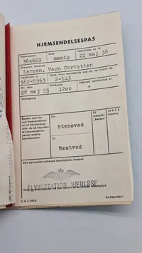 Original dansk soldaterbog med hundetegn