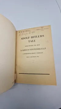 Originalt eks. af Adolf Hitlers tale i Berlins sportspalads 1940