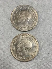 Kong Frederik jubilæumsmønter (2stk)