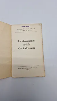 SOCIALPOLITISK FORENINGS SMAASKRIFTER
LANDS- SVIGERNES
sociale Genindpasning