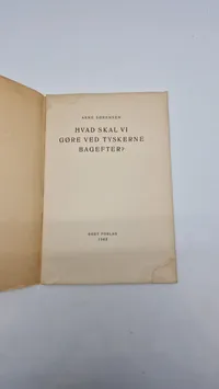Originalt hæfte - “HVAD SKAL VI GØRE VED TYSKERNE BAGEFTER?"