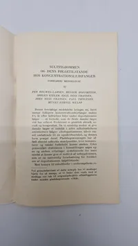 SULTSYGDOMMEN OG DENS FØLGETILSTANDE HOS KONCENTRATIONSLEJRFANGER