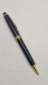 Original Mont Blanc Meisterstück kuglepen, med reklame for Samsung på clip