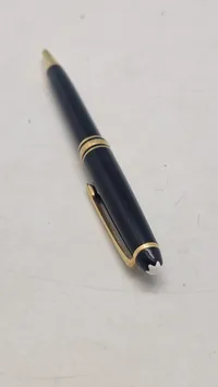 Original Mont Blanc Meisterstück kuglepen, med reklame for Samsung på clip