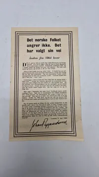 Original nedkastet flyveseddel, ww2