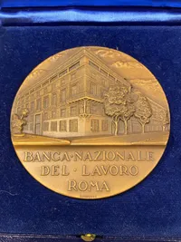 Stor bronze mønt - Banca Nazionale med æske