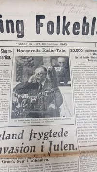 Originalt eks. af “Kolding Folkeblad” 1940