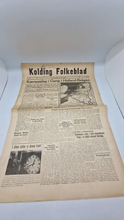 Originalt eks. af “Kolding Folkeblad” 1940