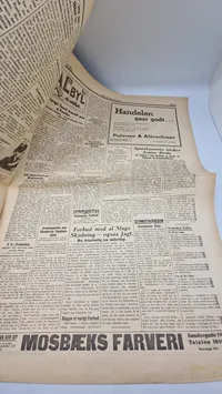 Originalt eks. af “Kolding Folkeblad” 1940