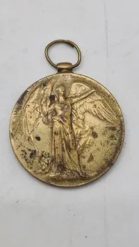 Original Victory Medal fra Første Verdenskrig, også kendt som "The Great War for Civilisation" - Navngiven