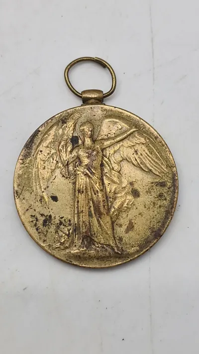 Original Victory Medal fra Første Verdenskrig, også kendt som "The Great War for Civilisation" - Navngiven
