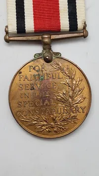 Original Special Constabulary Long Service Medal, en medalje tildelt i Storbritannien til medlemmer af Special Constabulary for lang og fortjenstfuld tjeneste - Navngiven
