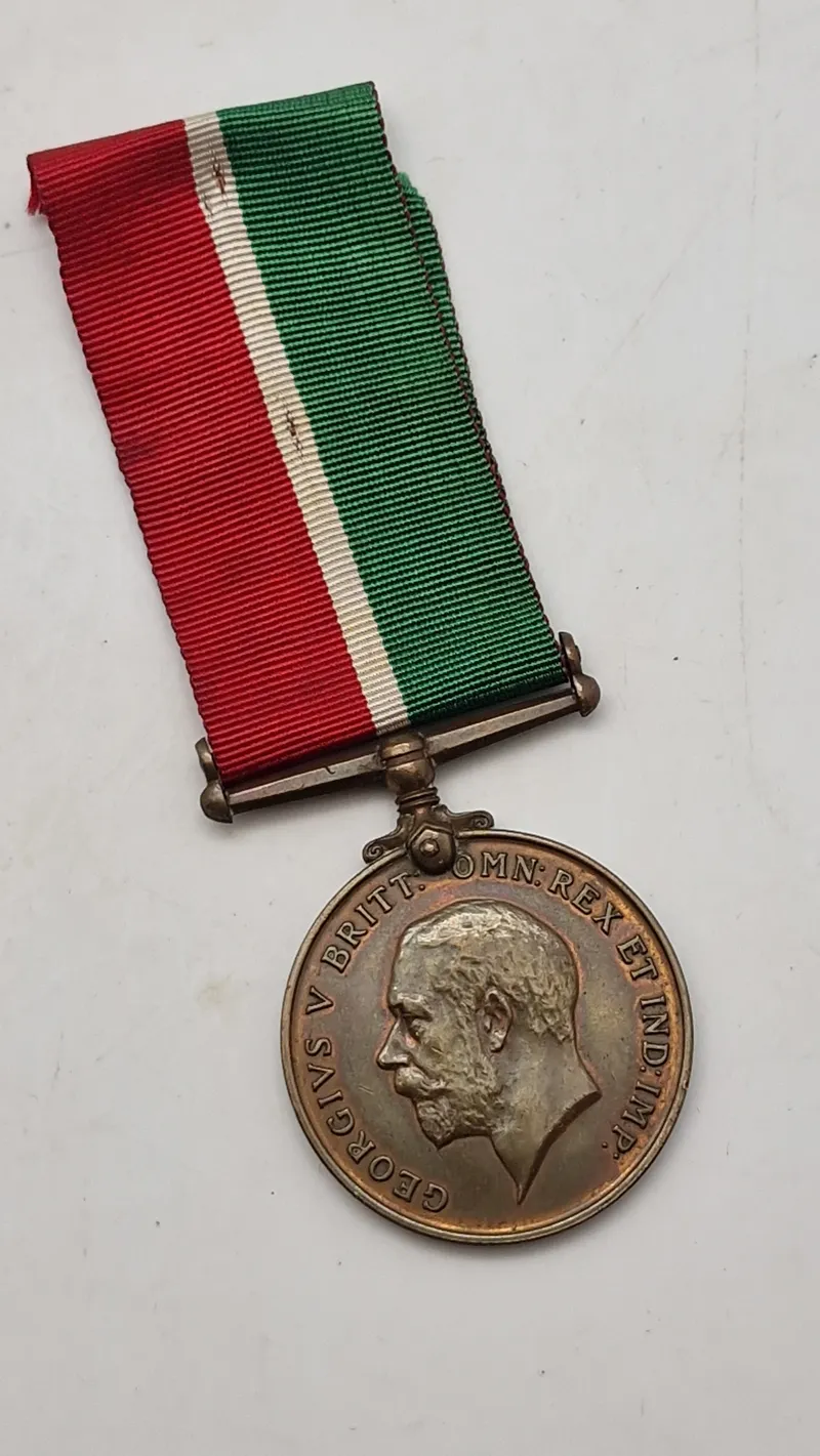 Original Mercantile Marine War Medal, en medalje indstiftet i 1919 af det britiske handelsministerium (Board of Trade) - Navngiven