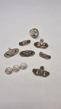 Samling originale amerikanske badges og vinger