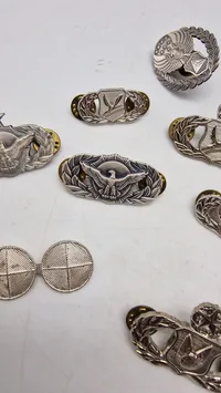 Samling originale amerikanske badges og vinger