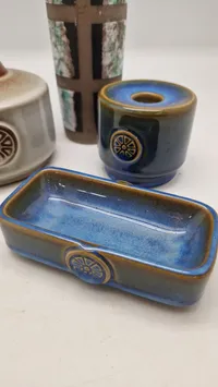 tysk keramik vase + Søholm vase, fad og lysestage