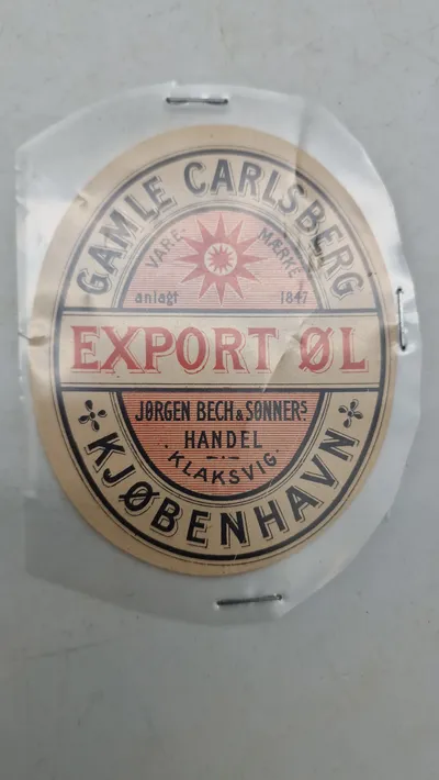 Original Carlsberg øl etikette