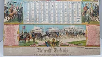 Original  "Reserve Kalender" fra 1910 for Königs-Ulanen-Regiment Nr. 13 og er dedikeret til "Reservist Diedrichs" fra 5. Eskadron
