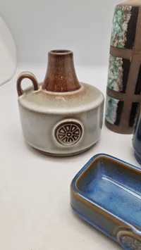 tysk keramik vase + Søholm vase, fad og lysestage