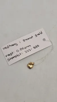 Hjertevedhæng af guld (8K, 333) 0,86 gram