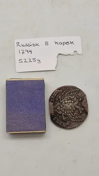 Gedigen russisk mønt på 52,25 gram 5 kopek