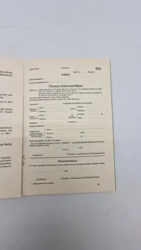 Originalt Zollmerkblatt für die Olympischen Spiele 1936" (Toldnotat for De Olympiske Lege 1936),