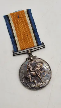 Originalt britisk krigsmedalje (British War Medal) - navngiven