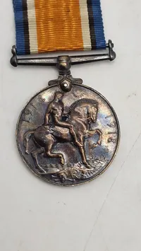 Originalt britisk krigsmedalje (British War Medal) - navngiven