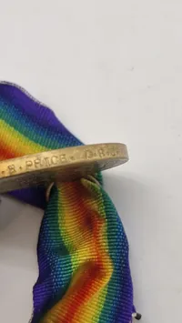 Original Victory Medal fra Første Verdenskrig. Denne medalje blev oprindeligt oprettet i 1919 og tildelt militært personel af de allierede nationer - Navngiven