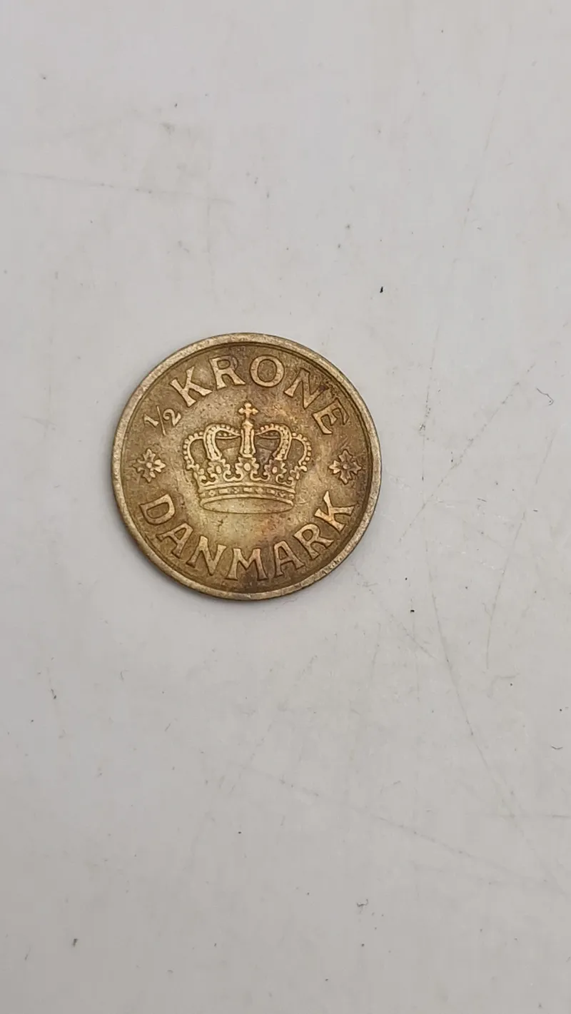 Original dansk 1/2 krone fra 1925