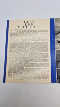 Originalt tysk olympiade blad 1936