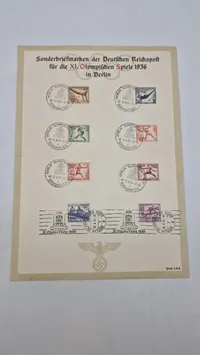 Samling originale brevmærker/postmærker, olympiaden 1936